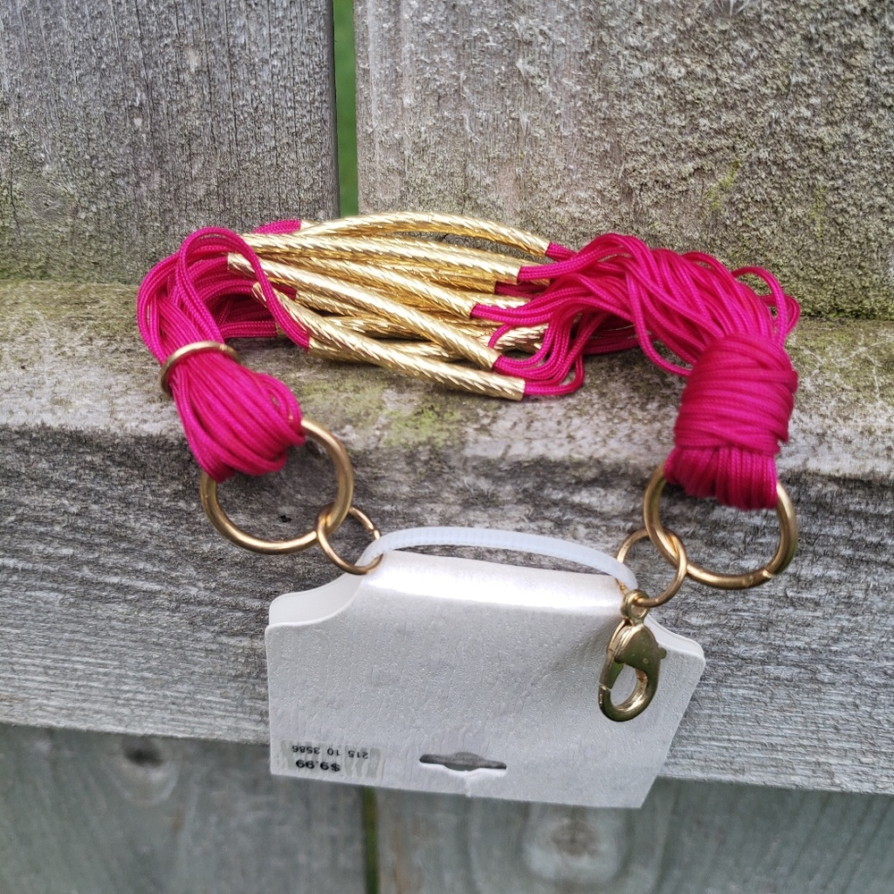Pink and Gold Clasp Bracelet